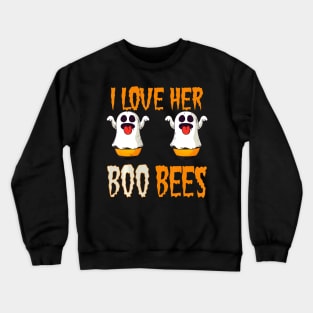 I Love Her Boo Bees Matching Couples Halloween Costume Crewneck Sweatshirt